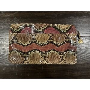Morris Moskowitz MM Vintage Purse Python Snakeskin Crossbody Brown Beige